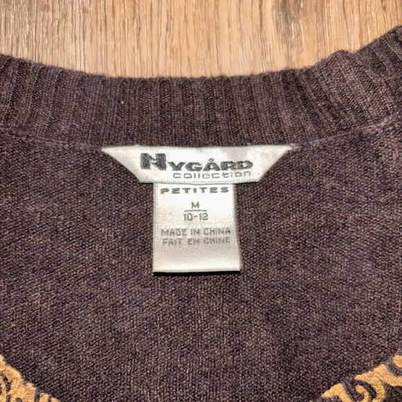 Nygard Collection Baroque Sweater Top Metallic 1990s Petite Medium‎ - Picture 4 of 4